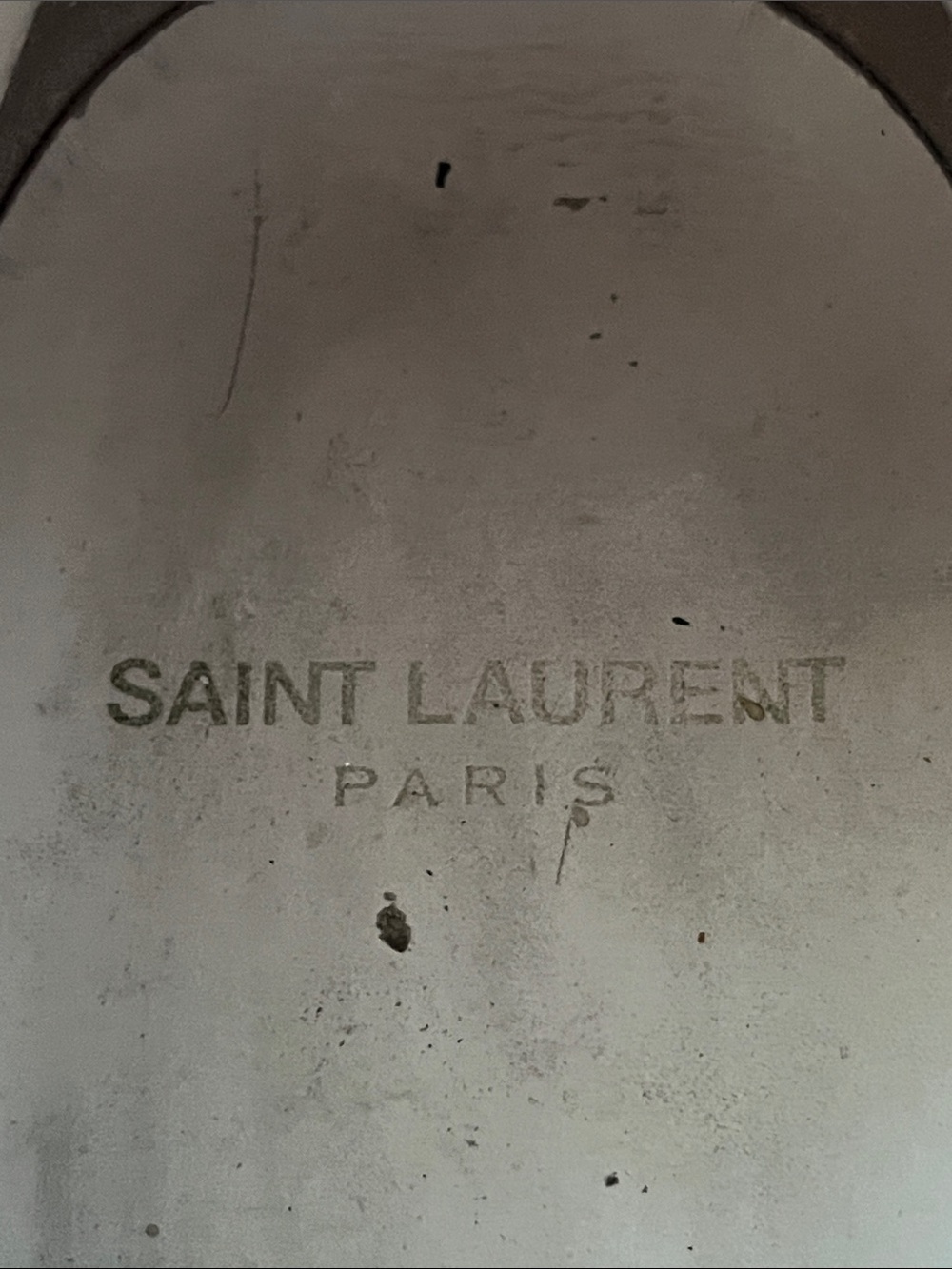 Saint Laurent White Leather Sneakers with Black Heel Tab and Tan Sole, size 9 - Picture 10 of 13